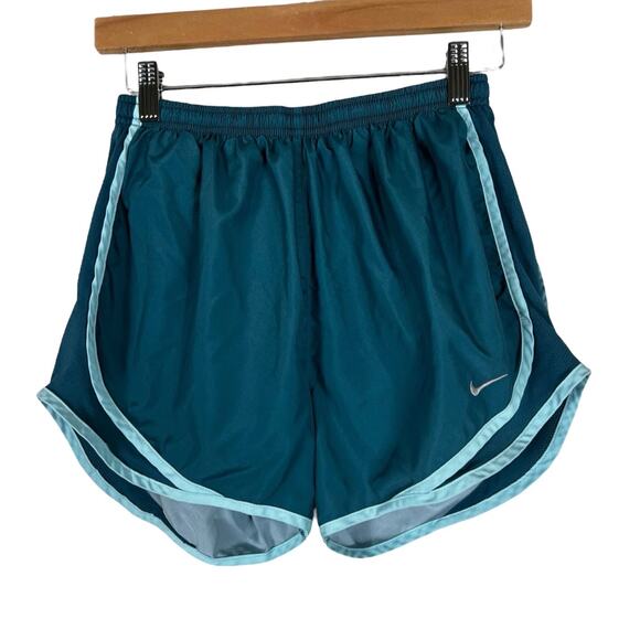 Nike Running Shorts Womens S Blue Lined Drawstring Stretch Athleisure Fitness - Picture 1 of 4